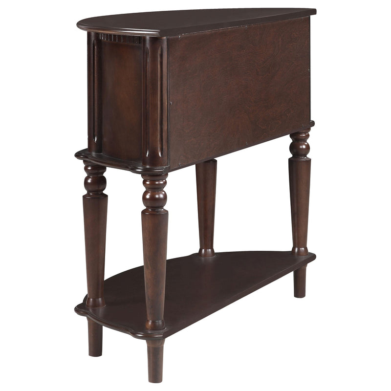 Coaster Furniture Brenda 950059 2-door Demilune Wood Entryway Console Table - Brown IMAGE 5