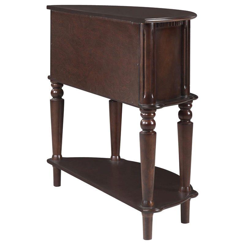 Coaster Furniture Brenda 950059 2-door Demilune Wood Entryway Console Table - Brown IMAGE 7