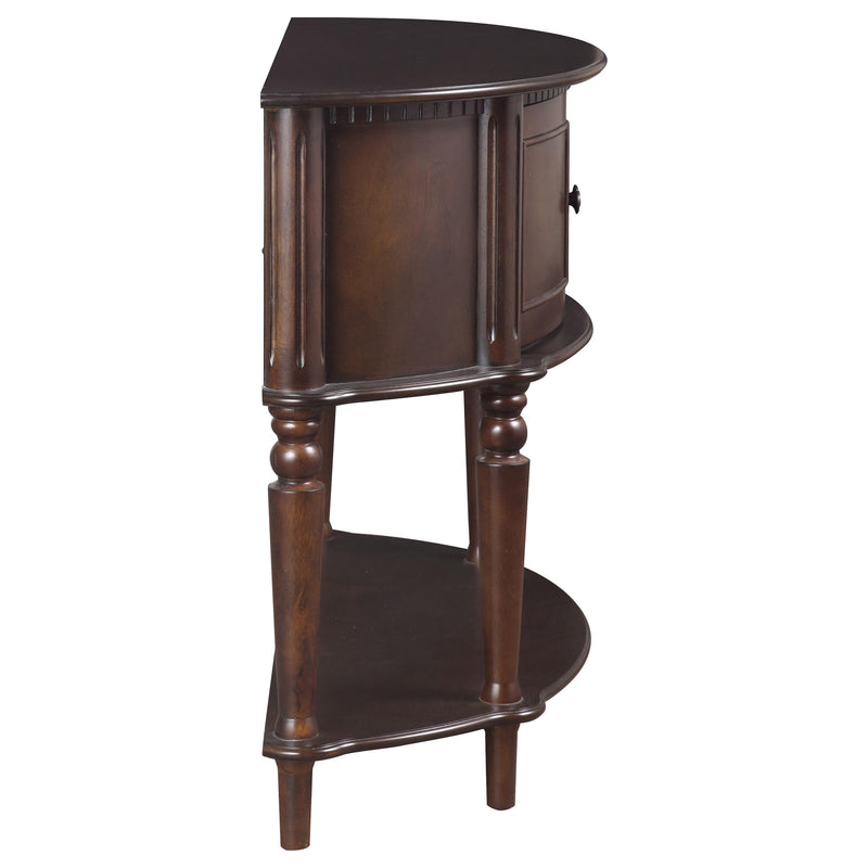 Coaster Furniture Brenda 950059 2-door Demilune Wood Entryway Console Table - Brown IMAGE 8