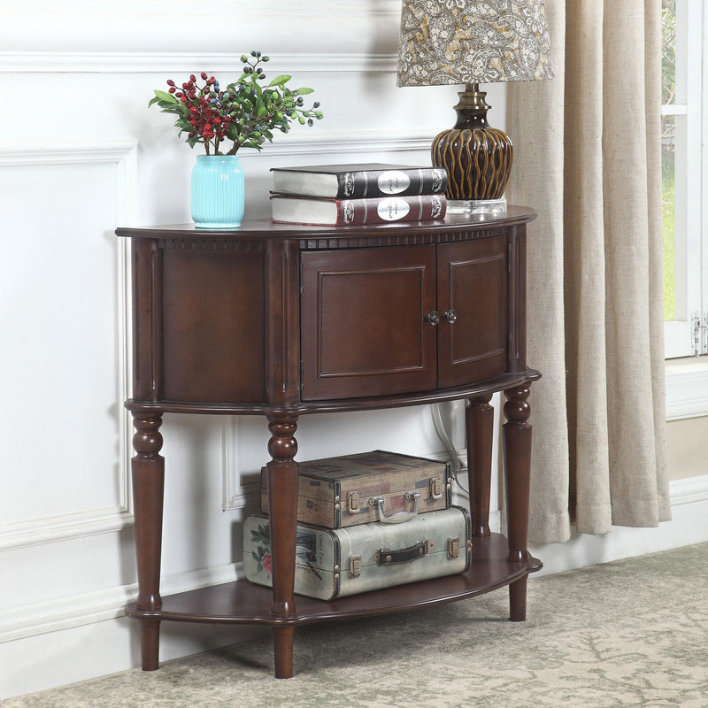 Coaster Furniture Brenda 950059 2-door Demilune Wood Entryway Console Table - Brown IMAGE 9