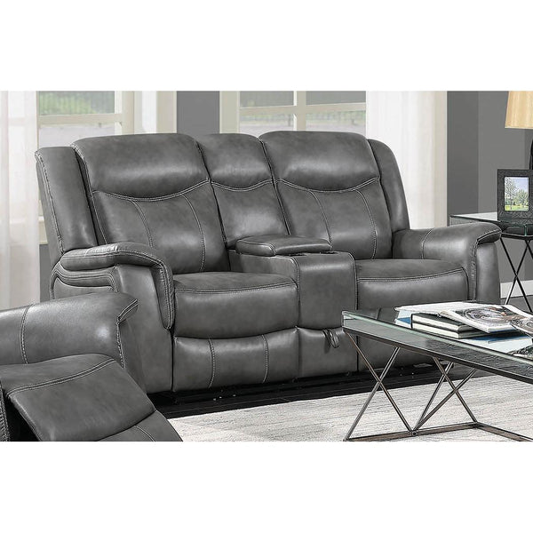 Coaster Furniture Conrad Reclining Leatherette Loveseat with Console 650355 IMAGE 1