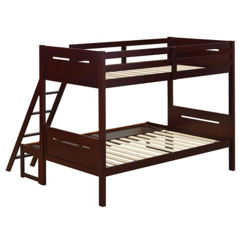 Coaster Furniture Littletown 405052BRN Twin over Full Bunk Bed IMAGE 2