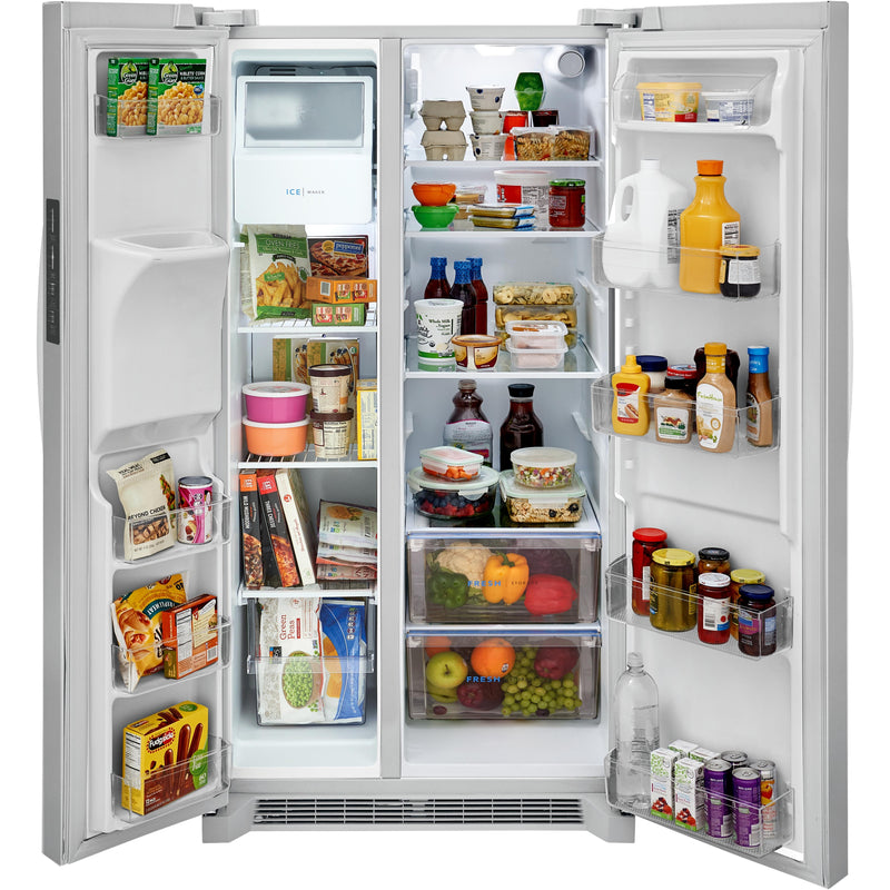 Frigidaire 36-inch, 25.6 cu.ft. Freestanding Side-by-Side Refrigerator with Ice and Water Dispensing System FRSS2623AW IMAGE 3