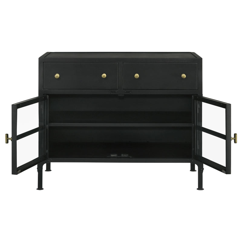 Coaster Furniture 951761 2-drawer Accent Cabinet with Glass Doors - Black IMAGE 6