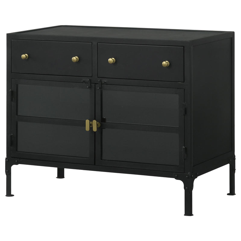 Coaster Furniture 951761 2-drawer Accent Cabinet with Glass Doors - Black IMAGE 7