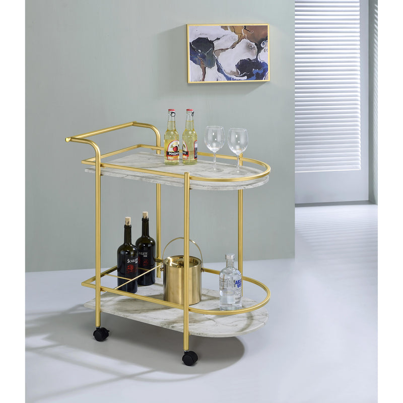 Coaster Furniture Desiree 181377 Rack Bar Cart with Casters - Gold IMAGE 6