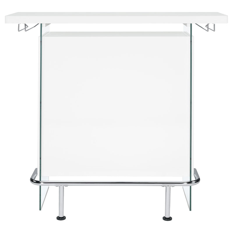 Coaster Furniture Acosta 182632 Rectangular Bar Unit With Footrest And Glass Side Panels IMAGE 2