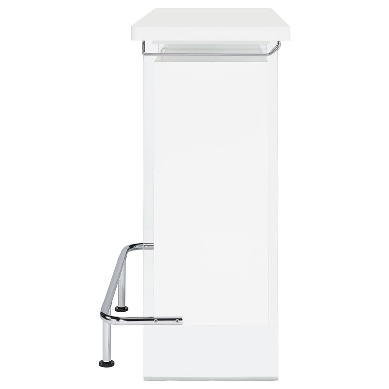 Coaster Furniture Acosta 182632 Rectangular Bar Unit With Footrest And Glass Side Panels IMAGE 4