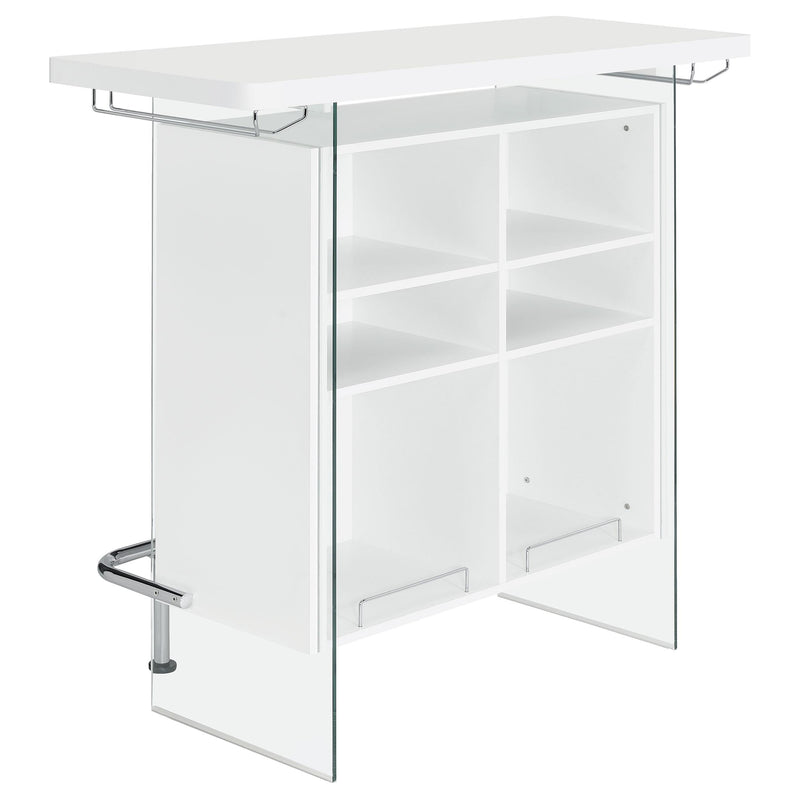 Coaster Furniture Acosta 182632 Rectangular Bar Unit With Footrest And Glass Side Panels IMAGE 5