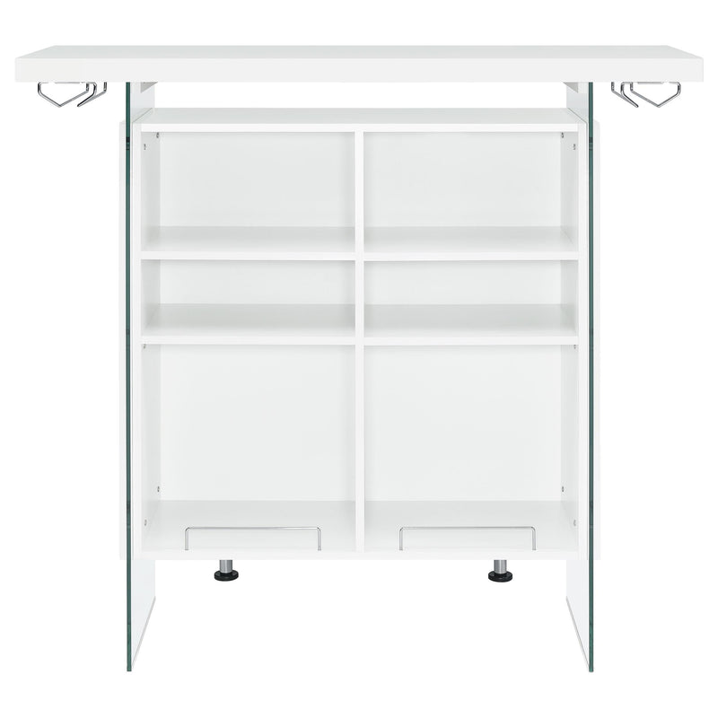 Coaster Furniture Acosta 182632 Rectangular Bar Unit With Footrest And Glass Side Panels IMAGE 6