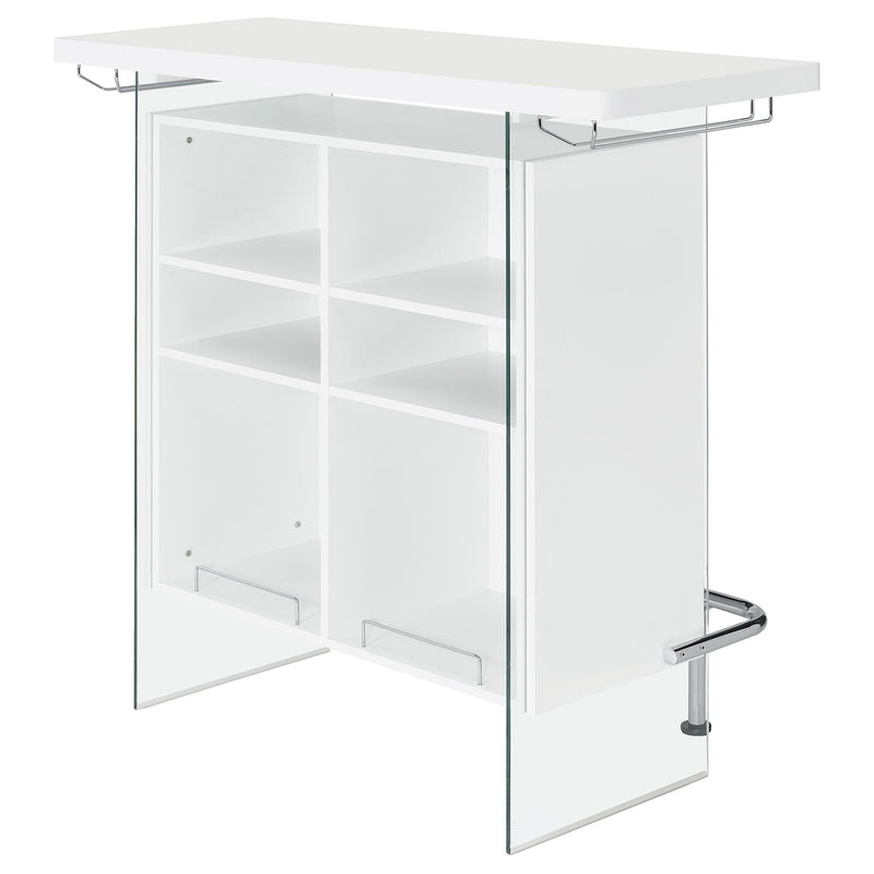 Coaster Furniture Acosta 182632 Rectangular Bar Unit With Footrest And Glass Side Panels IMAGE 7