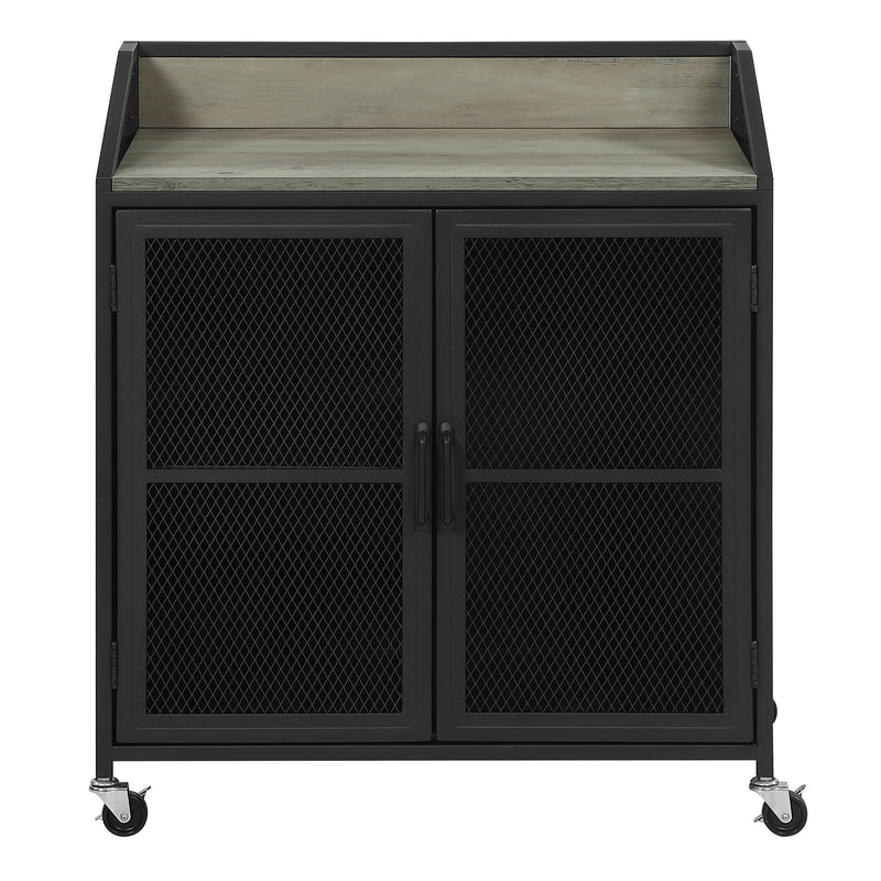 Coaster Furniture Arlette 183476 Wine Cabinet with Wire Mesh Doors - Grey Wash/Sandy Black IMAGE 3