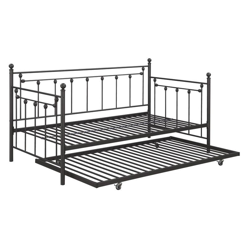 Coaster Furniture Nocus 306057 Spindle Metal Twin Daybed with Trundle - Gunmetal IMAGE 3