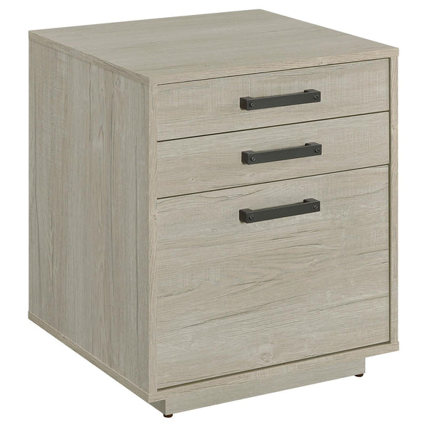 Coaster Furniture Loomis 805882 3-drawer Square File Cabinet - Whitewashed Grey IMAGE 1