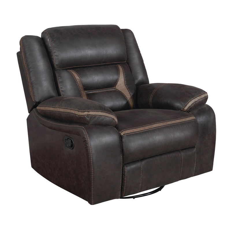 Coaster Furniture Greer 651356 Upholstered Tufted Back Glider Recliner - Dark Brown IMAGE 1