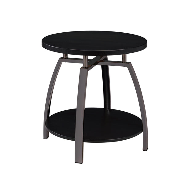 Coaster Furniture Dacre 722207 Round End Table - Dark Grey/Black Nickel IMAGE 1