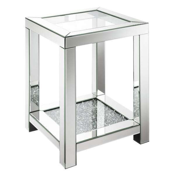 Coaster Furniture Mozzi 736217 Square End Table With Glass Top - Mirror IMAGE 1