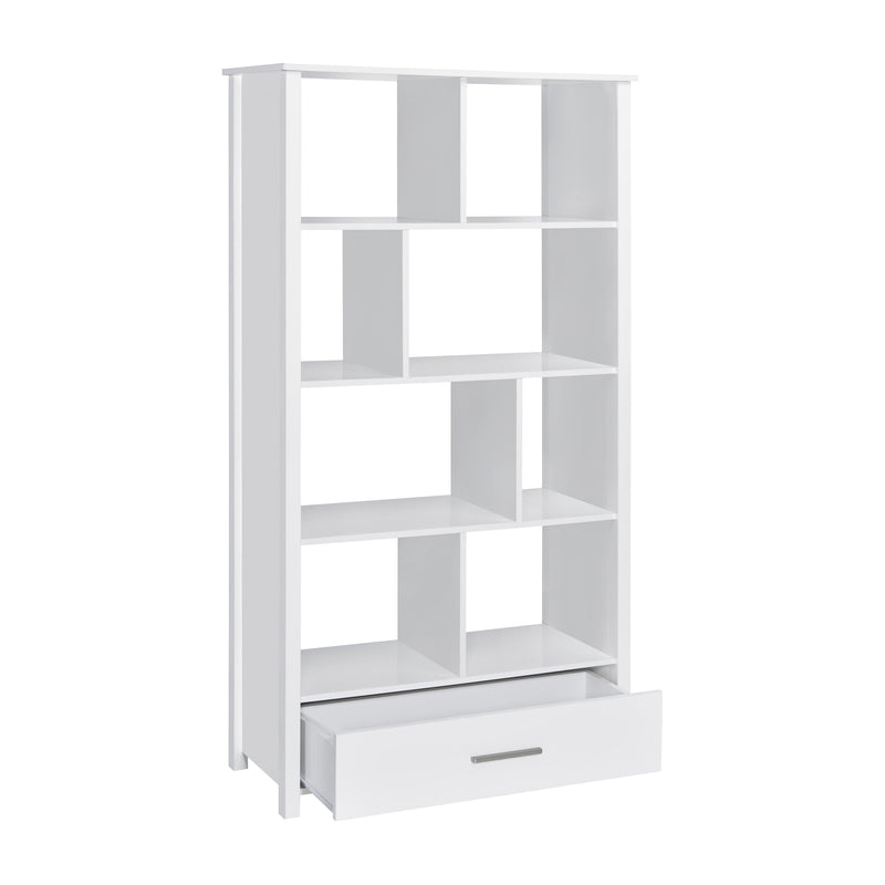 Coaster Furniture Dylan 801574 Rectangular 8-Shelf Bookcase - White IMAGE 3