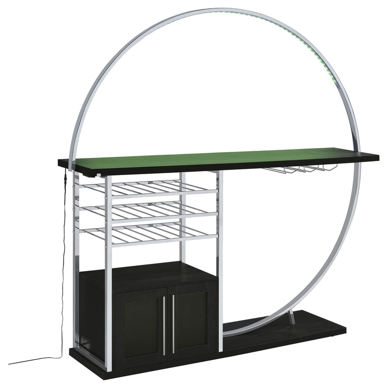 Coaster Furniture Risley 182799 2-Door Circular LED Home Bar with Wine Storage - Dark Charcoal IMAGE 12