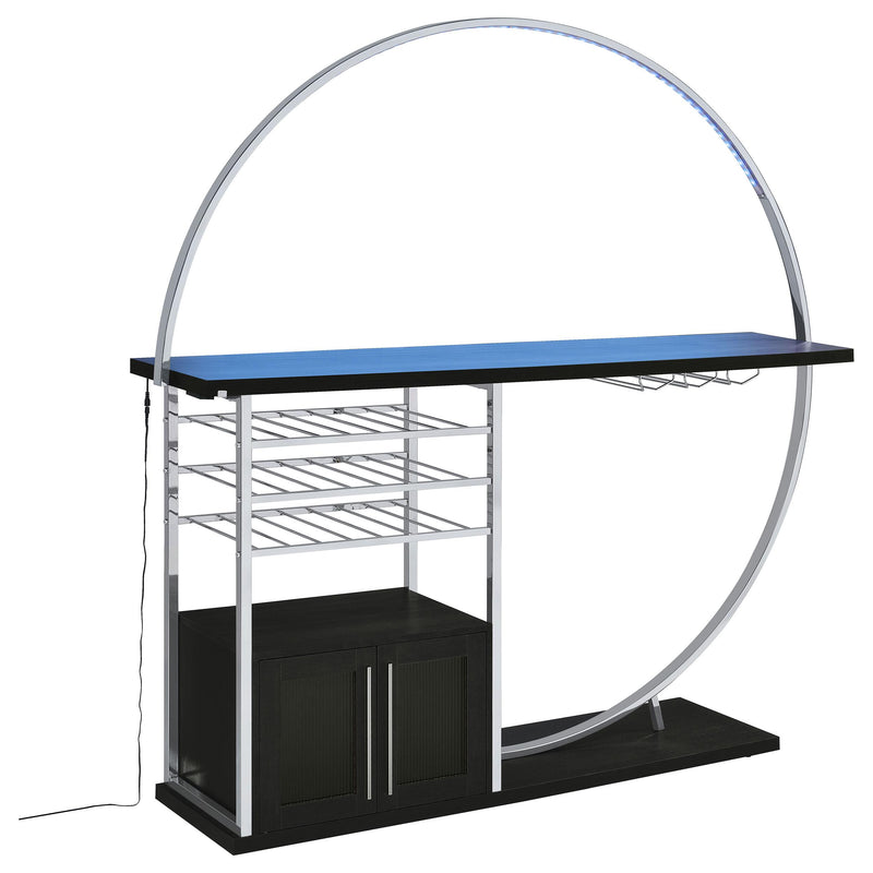 Coaster Furniture Risley 182799 2-Door Circular LED Home Bar with Wine Storage - Dark Charcoal IMAGE 13