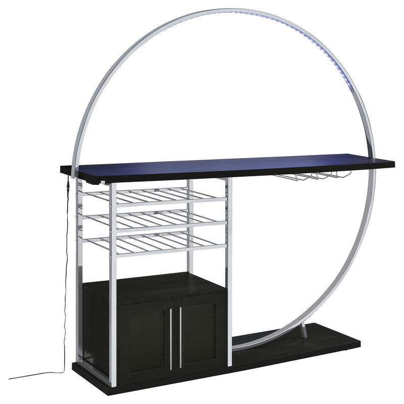 Coaster Furniture Risley 182799 2-Door Circular LED Home Bar with Wine Storage - Dark Charcoal IMAGE 16