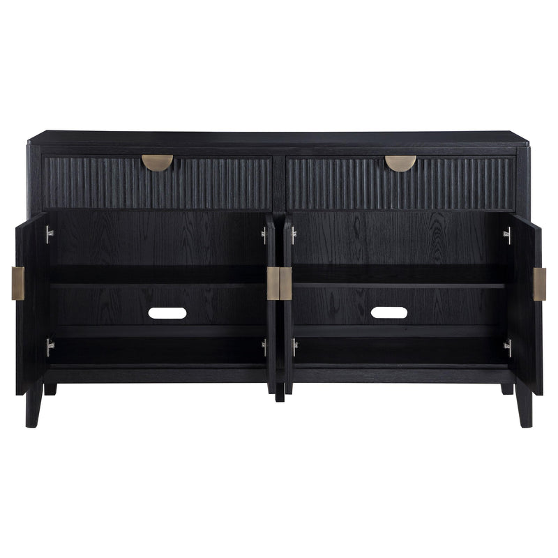 Coaster Furniture Brookmead 108235 2-Drawer Sideboard Buffet with Storage Cabinet - Black IMAGE 4