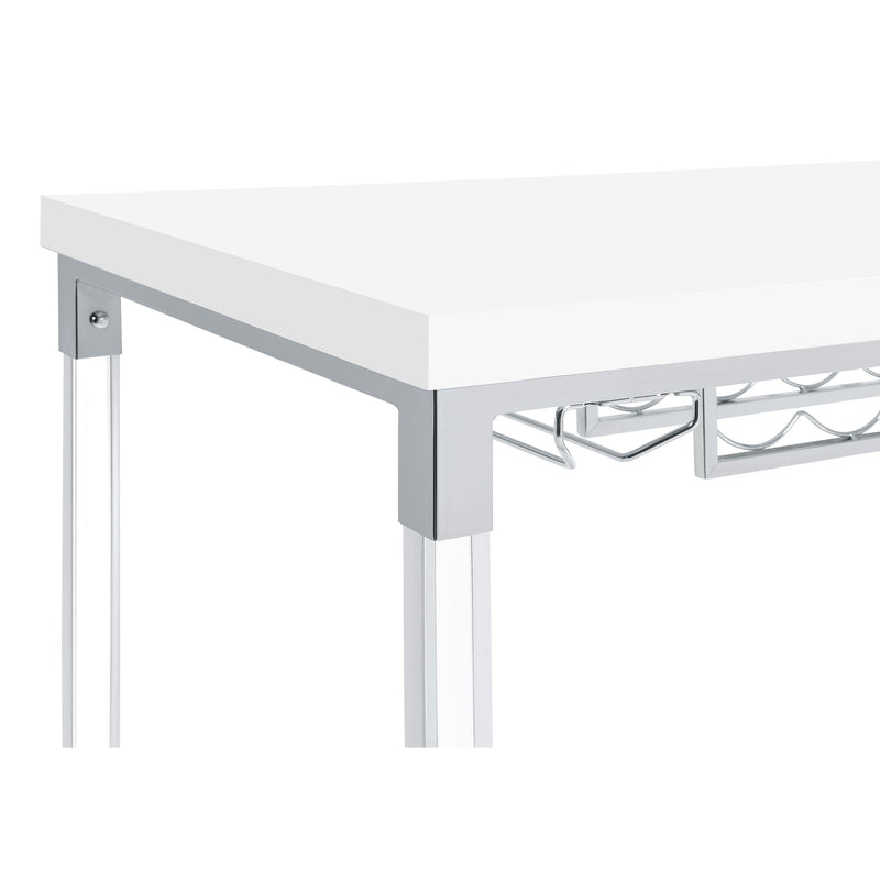 Coaster Furniture Norcrest 182101 Pub Height Bar Table with Acrylic Legs and Wine Storage - White High Gloss IMAGE 11