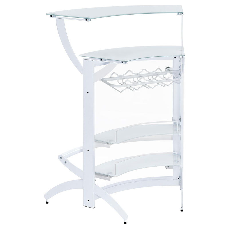 Coaster Furniture Dallas 182136 2-shelf Home Bar - White/Frosted Glass IMAGE 5