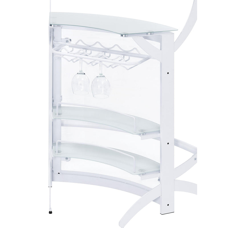 Coaster Furniture Dallas 182136 2-shelf Home Bar - White/Frosted Glass IMAGE 8