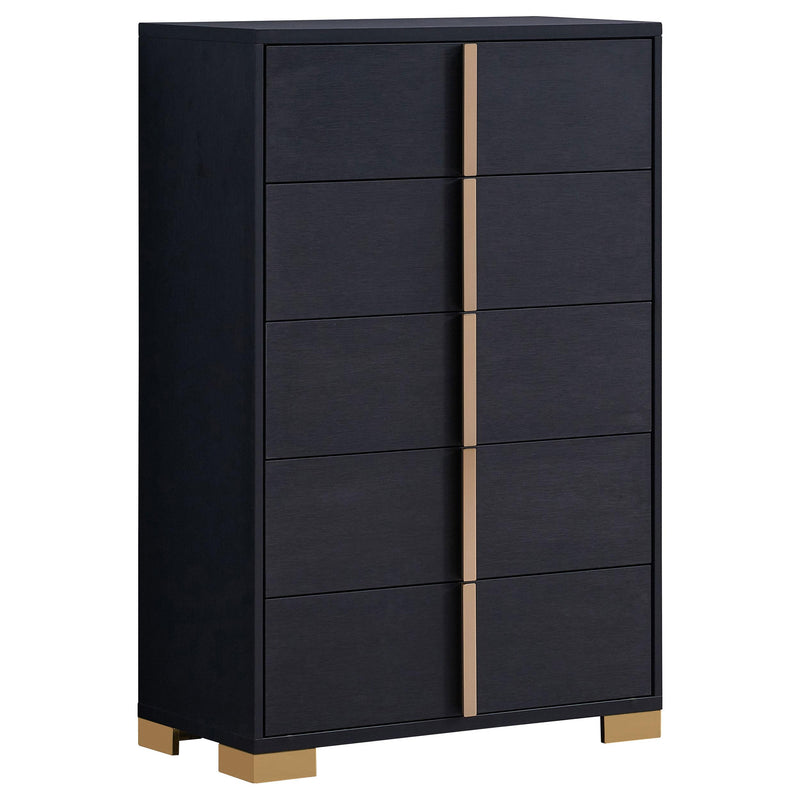 Coaster Furniture Marceline 222835 5-drawer Chest - Black IMAGE 1