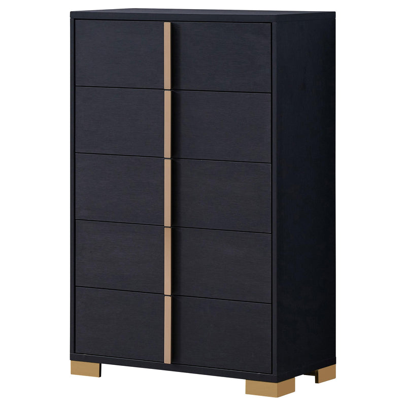 Coaster Furniture Marceline 222835 5-drawer Chest - Black IMAGE 4