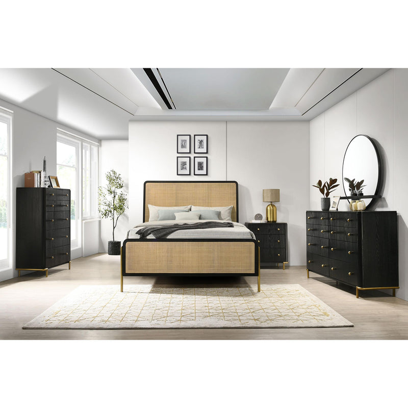 Coaster Furniture Arini 224330Q Queen Bed with Woven Rattan Headboard - Black/Natural IMAGE 5