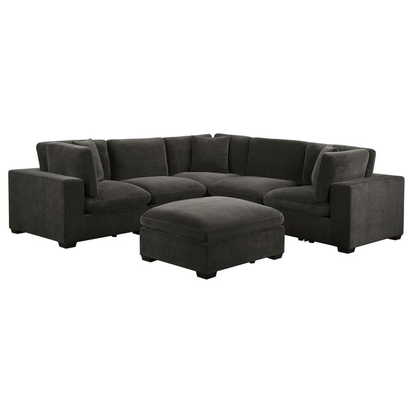 Coaster Furniture Lakeview 551464-SETA 5 pc Upholstered Modular Sectional Sofa - Dark Chocolate IMAGE 1