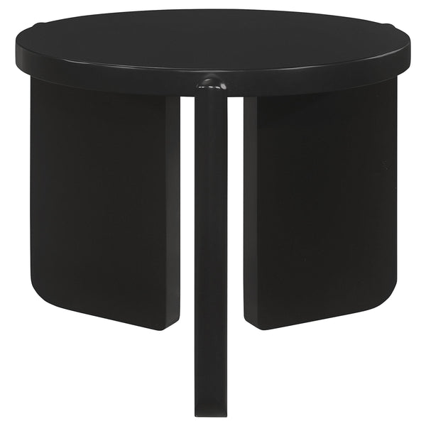 Coaster Furniture Cordova 709677 Round Solid Wood End Table - Black IMAGE 1