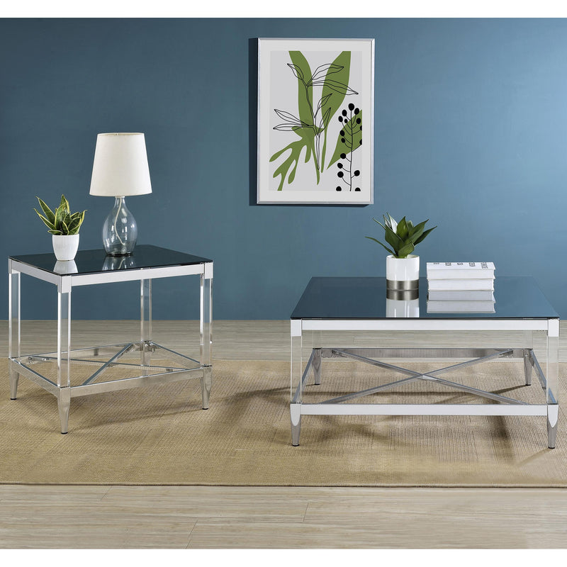 Coaster Furniture Lindley 709728 Square Tempered Mirror Acrylic Coffee Table - Chrome IMAGE 8