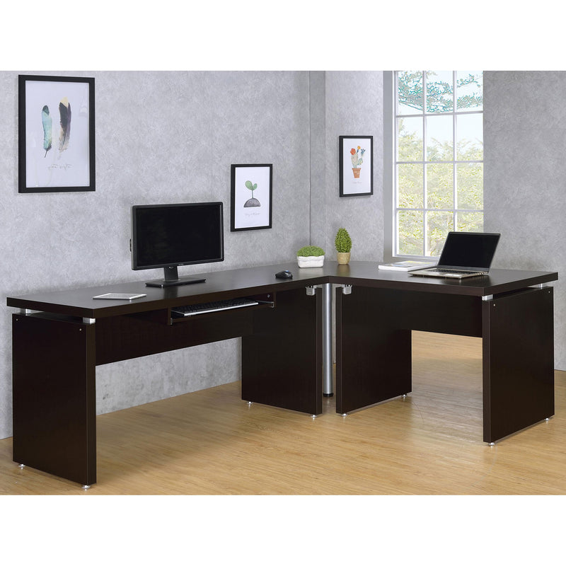 Coaster Furniture Skylar 800891L Engineered Wood L-Shape Computer Desk - Cappuccino IMAGE 2