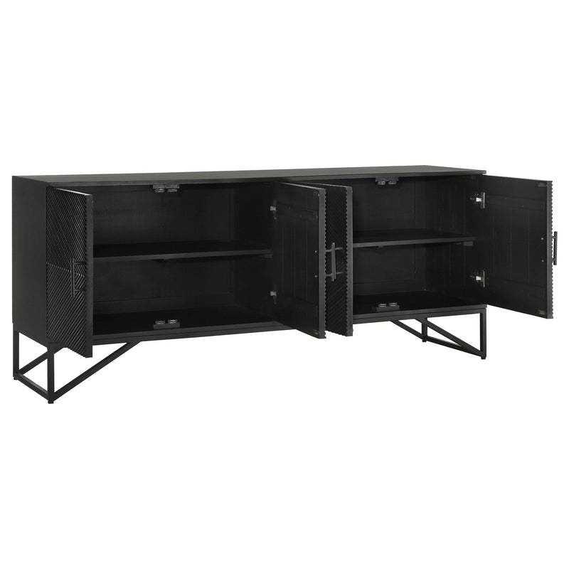 Coaster Furniture Riddell 959631 4-Door Accent Cabinet - Black IMAGE 3