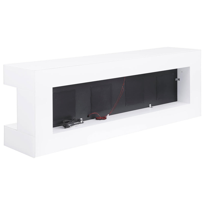 Coaster Furniture Vallerie 710023 71" TV Stand with Visual Flame Box - White IMAGE 6