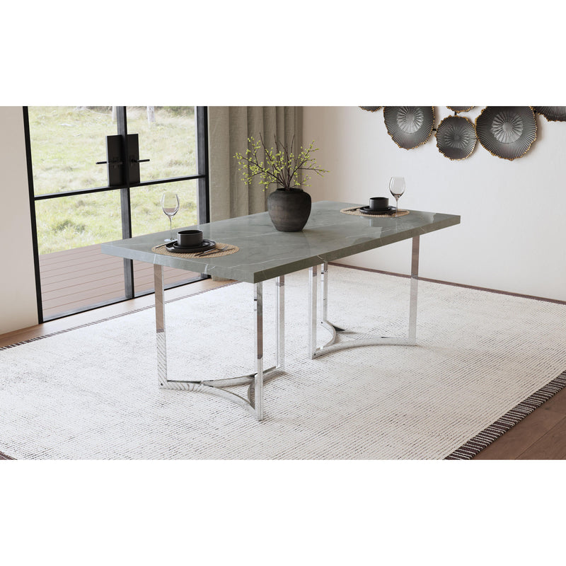 Coaster Furniture Sterling Dining Table with Faux Marble Top and Pedestal Base 108121 IMAGE 2