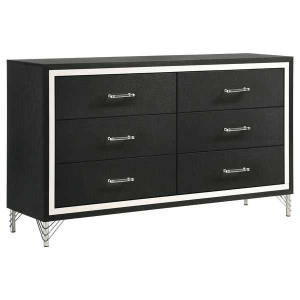 Coaster Furniture Lucia 224993 6-drawer Dresser Cabinet - Black IMAGE 1