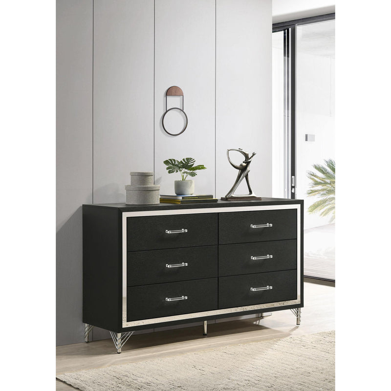 Coaster Furniture Lucia 224993 6-drawer Dresser Cabinet - Black IMAGE 2