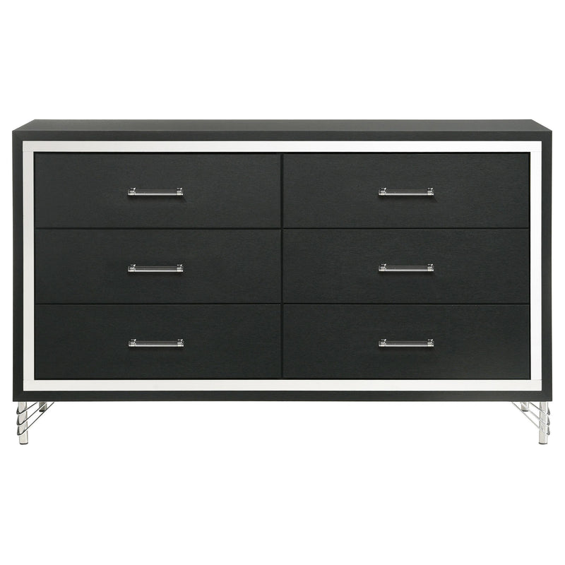 Coaster Furniture Lucia 224993 6-drawer Dresser Cabinet - Black IMAGE 3