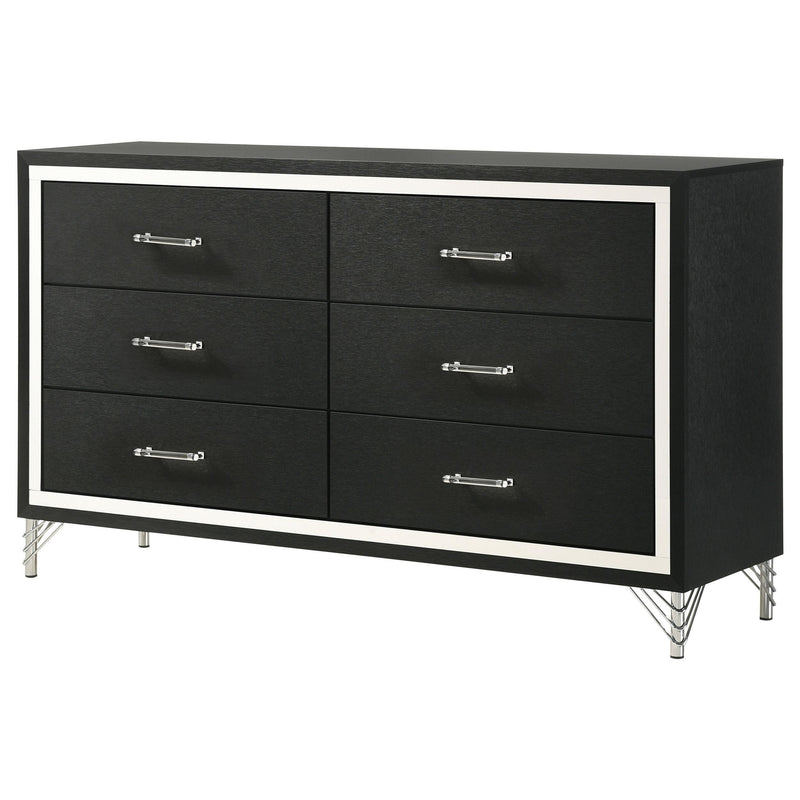 Coaster Furniture Lucia 224993 6-drawer Dresser Cabinet - Black IMAGE 4