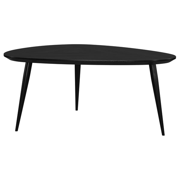 Coaster Furniture Odessa 707918 Triangular Solid Wood Coffee Table - Black IMAGE 1