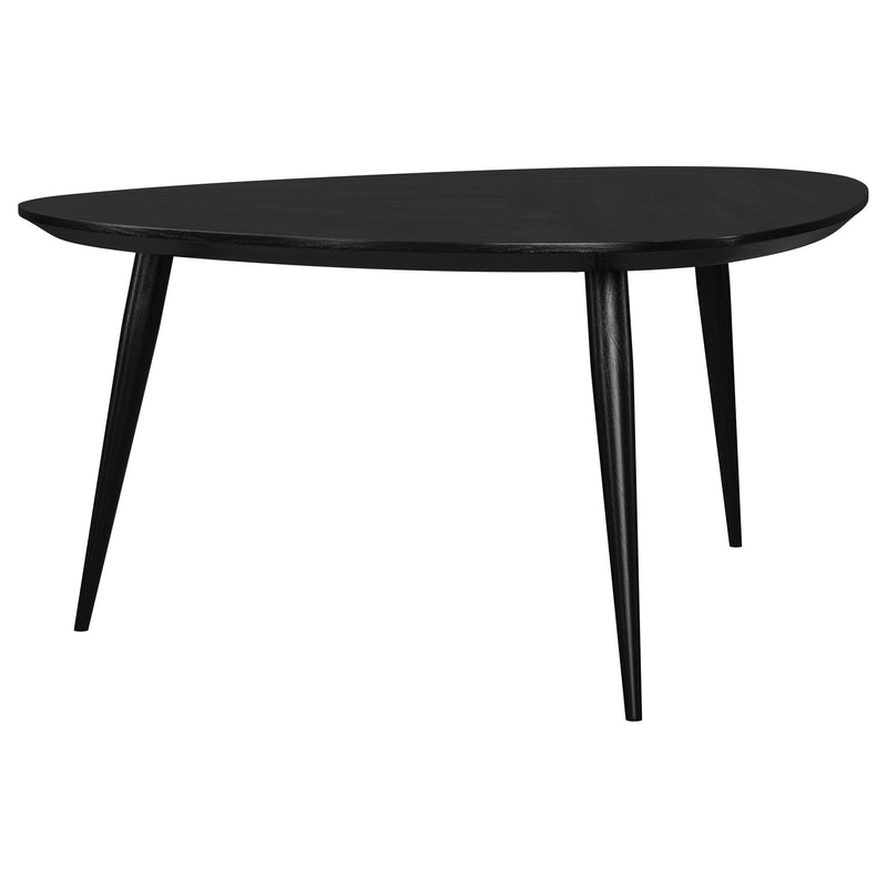 Coaster Furniture Odessa 707918 Triangular Solid Wood Coffee Table - Black IMAGE 8