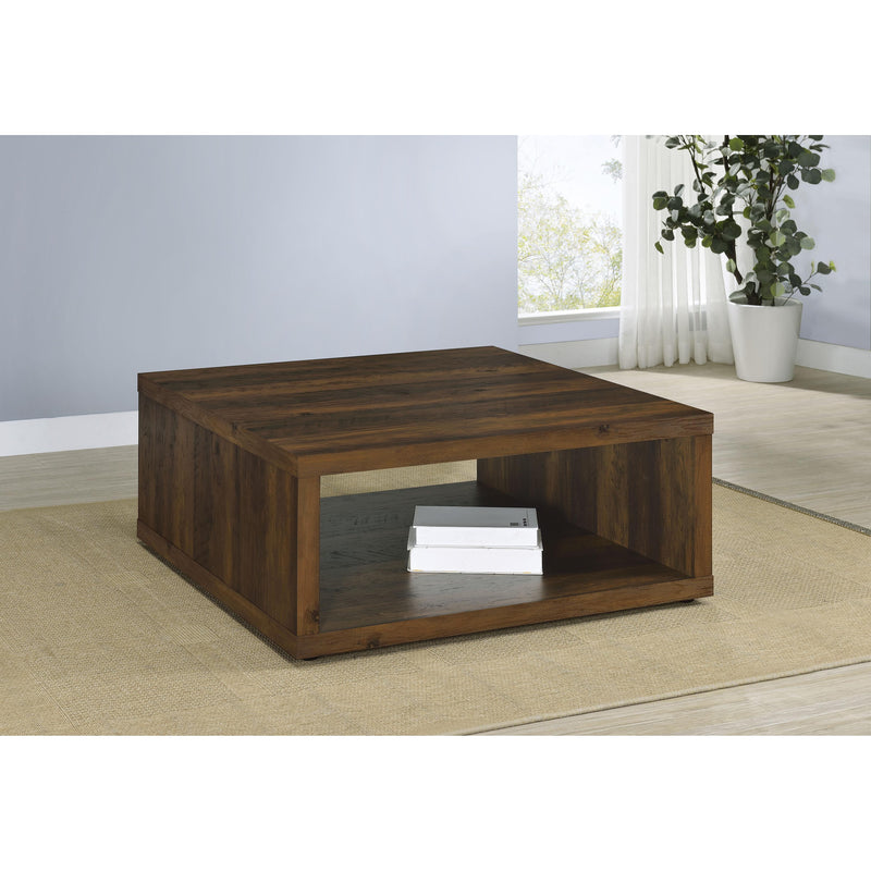 Coaster Furniture Frisco 710508 Square Engineered Wood Coffee Table - Dark Pine IMAGE 2