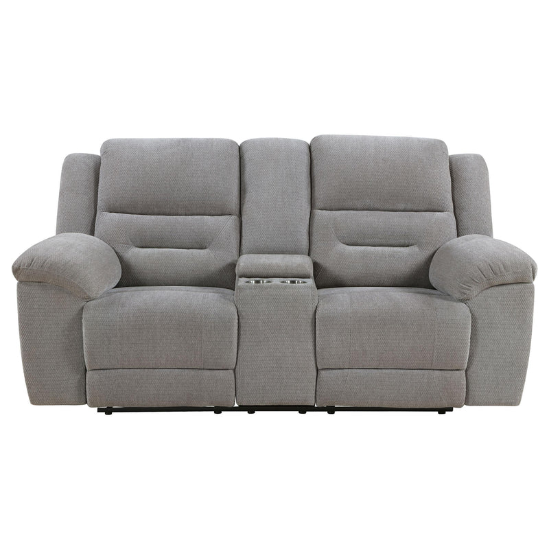 Coaster Furniture Gilson Reclining Fabric Loveseat with Console 602552 IMAGE 5